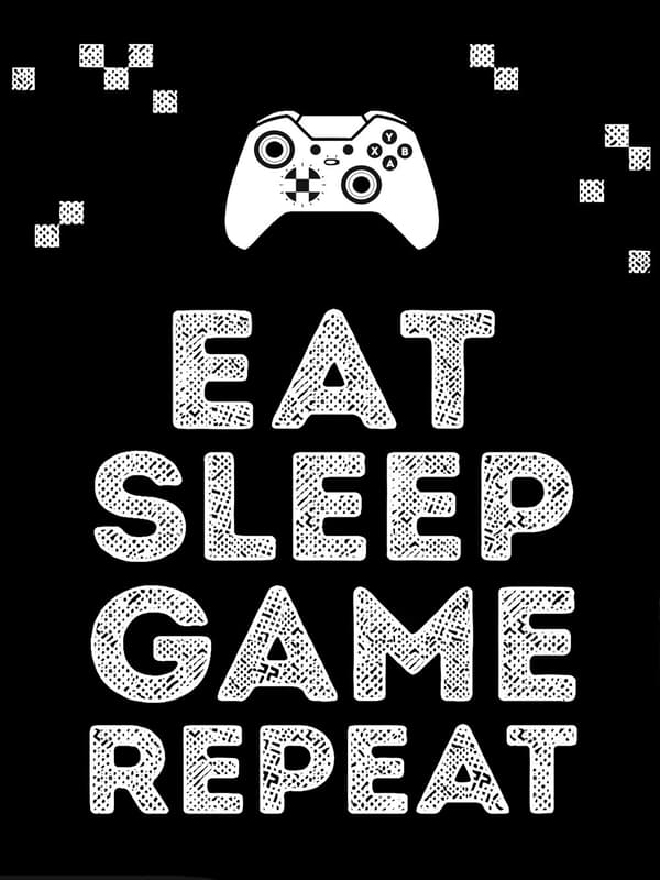 Plakat – EAT SLEEP GAME REPEAT / Sort