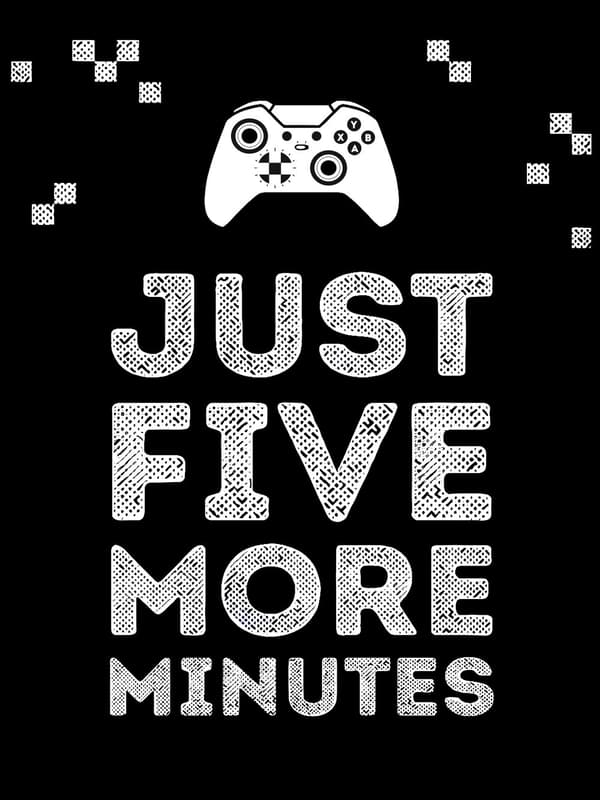 Juliste – JUST FIVE MORE MINUTES / Musta