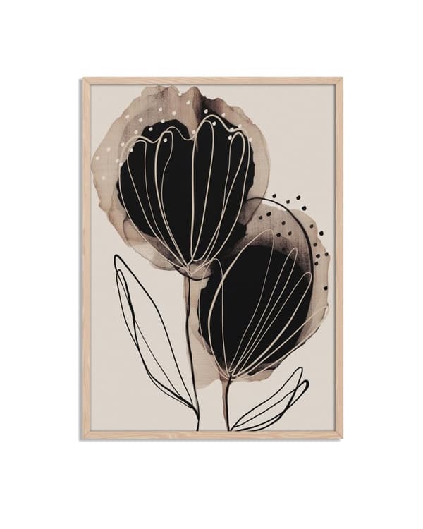 Abstrakt Blomsterillustrasjon Plakat