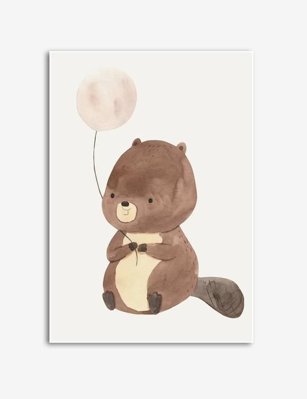 Glad Beaver Balloon Plakat