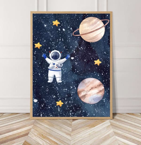Astronaut i rummet plakat
