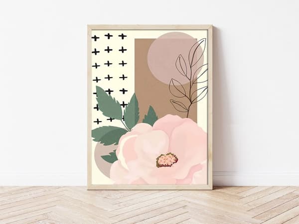 Abstrakt Blomsterkunst Plakat