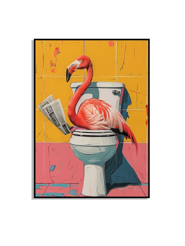 Flamingo Kylpyhuone Huumori Juliste
