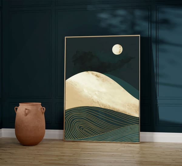 Moonlit Sand Dune Poster