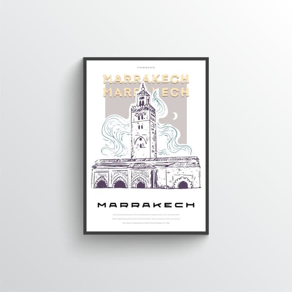 Marrakech Bysilhouet Plakat