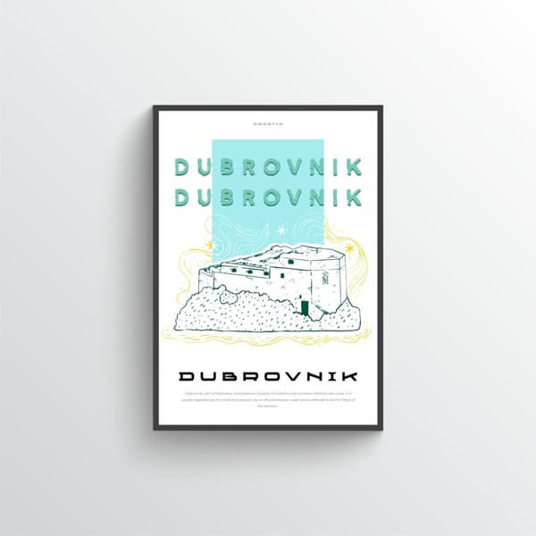 Dubrovnik Kroatien Rejseplakat