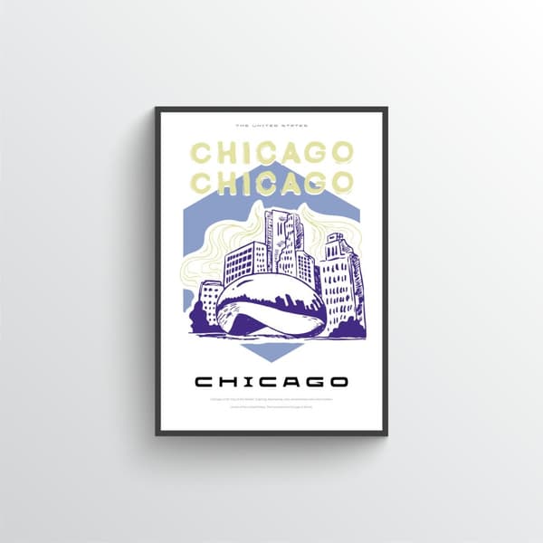 Chicago Bylandskap Veggplakat