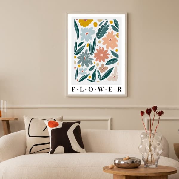 Farverig Blomst Plakat