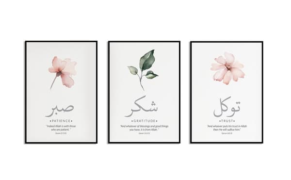 Tålmodighet, Takknemlighet, Tillit Plakat - Sett av 3