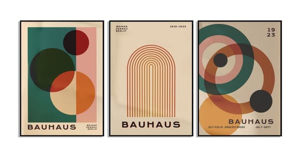 Bauhaus Kunst Postersæt - Sæt af 3