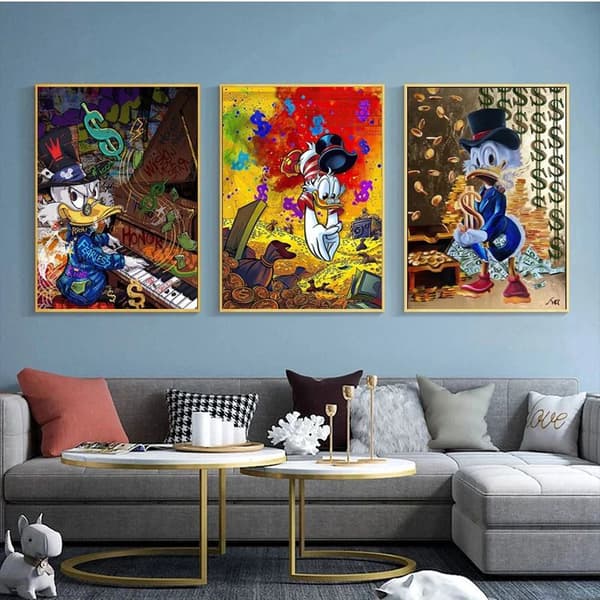 Kjent tegneserie kunstverk plakat - Set of 3