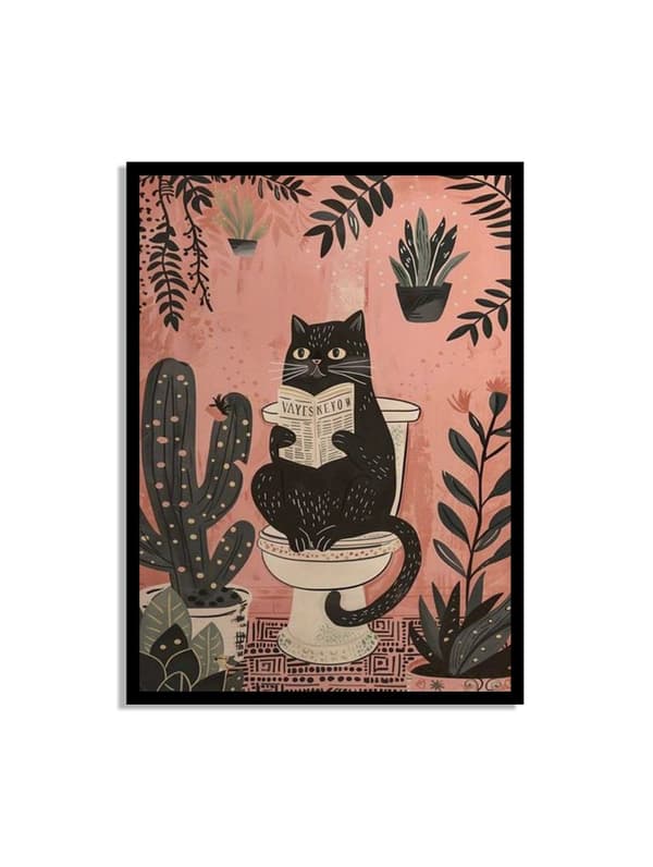 Katt på Toalett Plakat