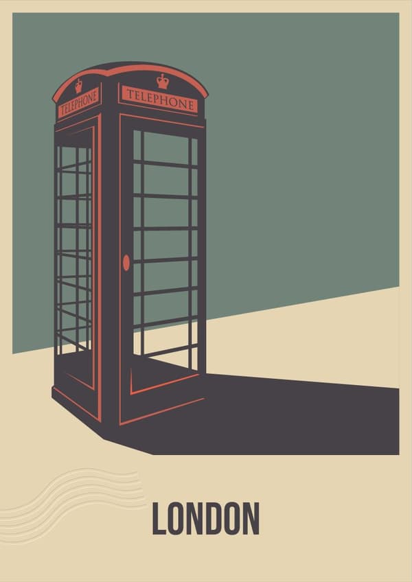London Telefonkiosk Plakat