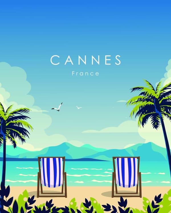 Cannes Frankrike Landskap Poster