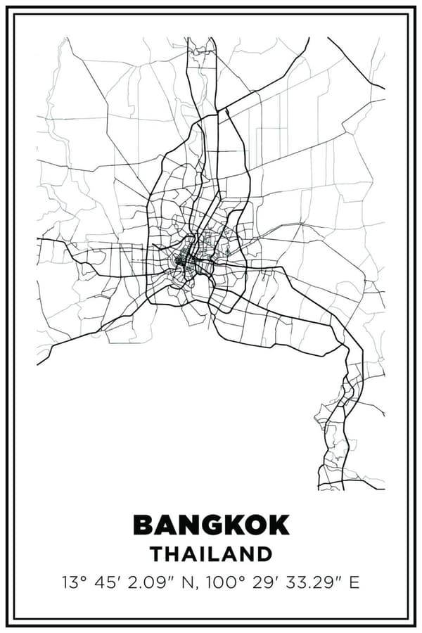 Bangkok Kartta Juliste