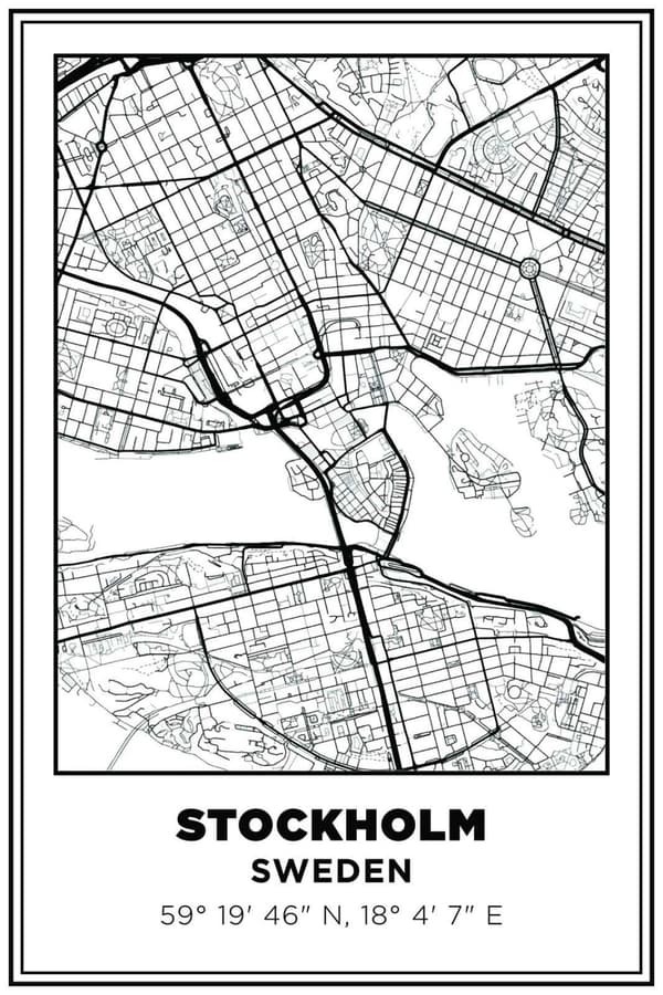 Stockholm Kart Plakat