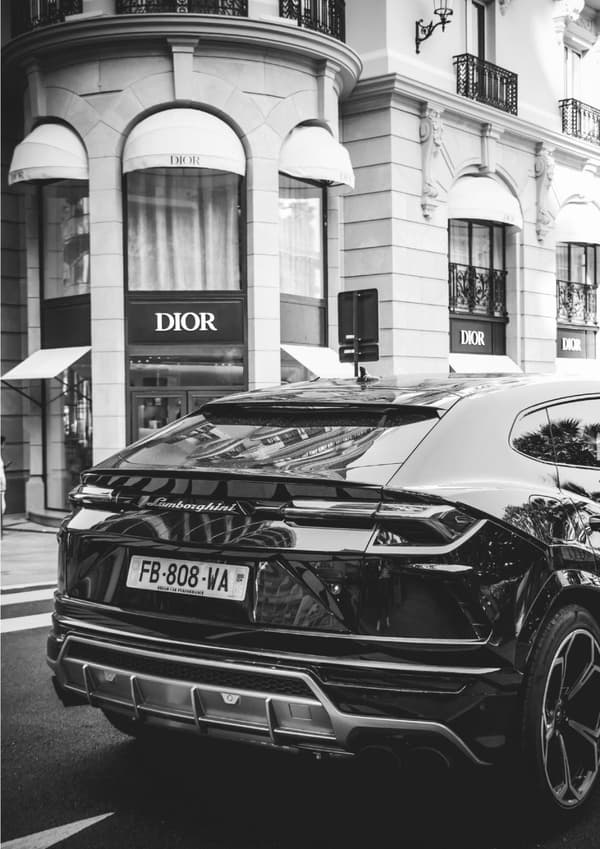 Lamborghini og Dior Plakat