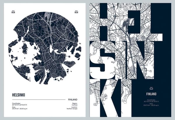 Plakat - Helsinki Kart Set av 2