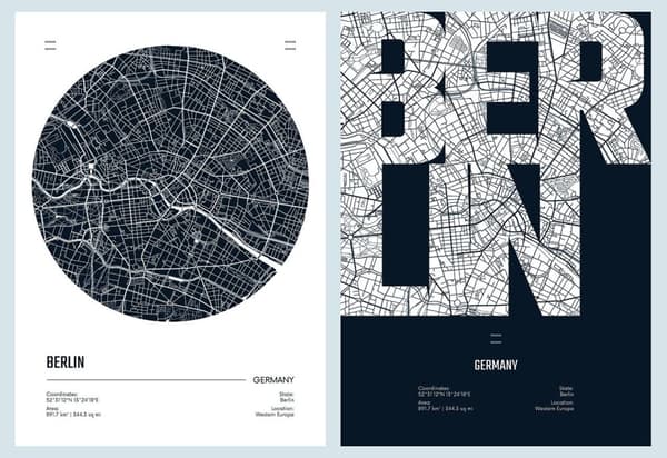 Plakat - Berlin Kortkunst / Sæt med 2