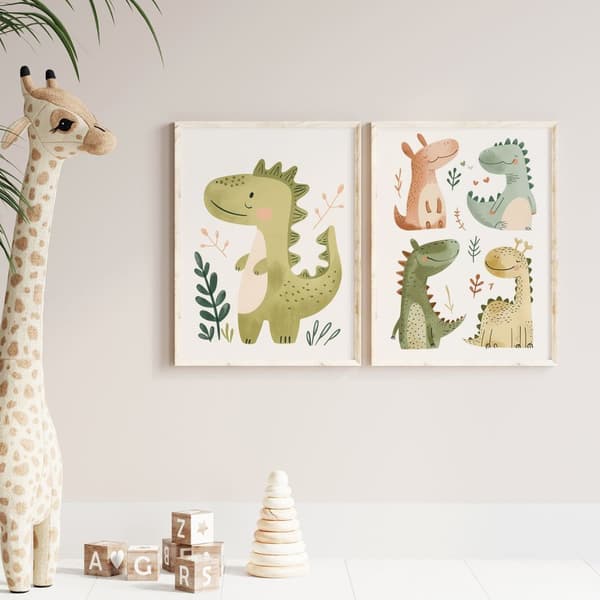 Poster - Dinosaurvenner / Sett med 2