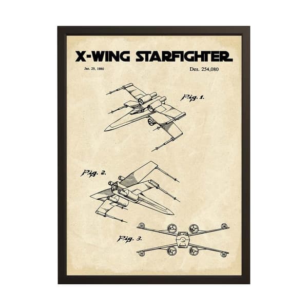 Patenttegning Plakat - X-Wing Starfighter