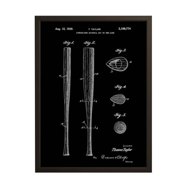 Patent Tegning Plakat - Baseballbat Design