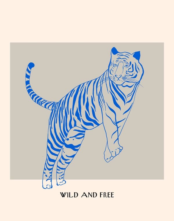 Plakat - Vild og Fri Tiger