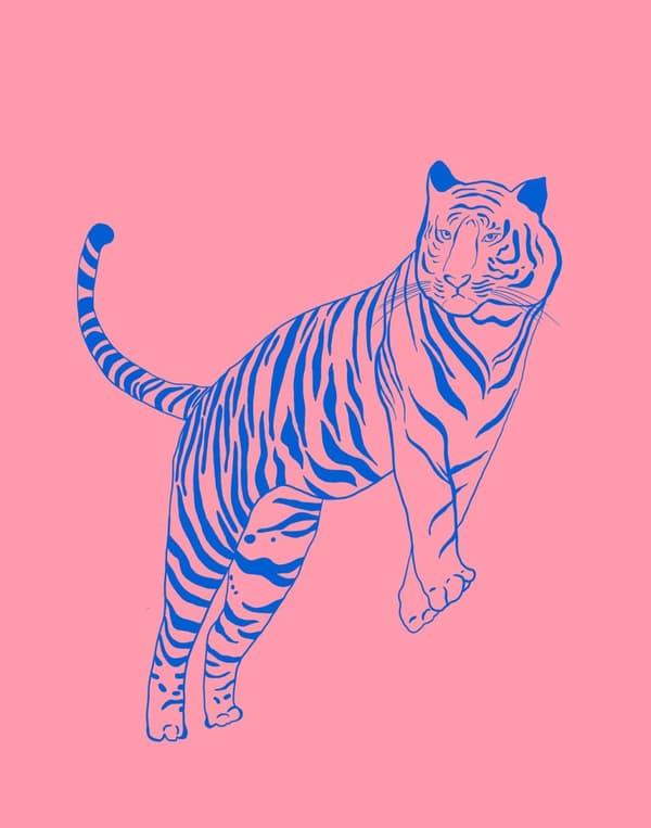 Poster - Blue Tiger Art