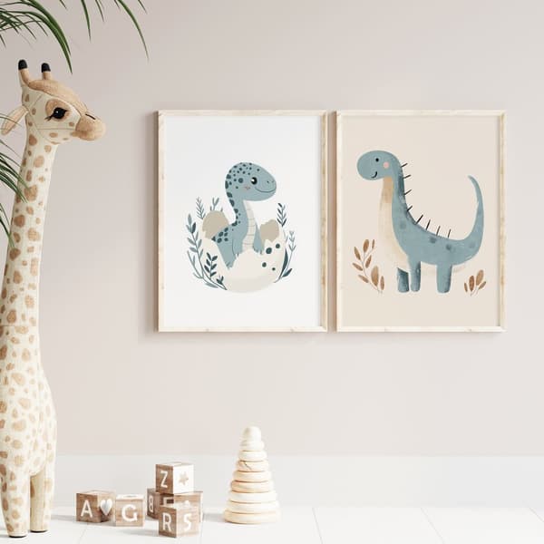 Plakat - Dinosaur Duo / Sett med 2