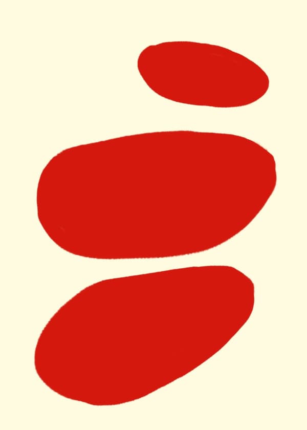 Plakat - Rød Abstrakt Kunst