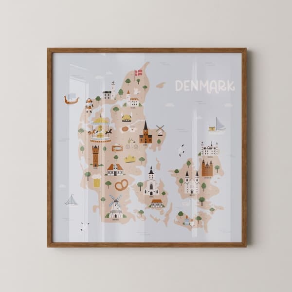 Plakat - Danmark Kart
