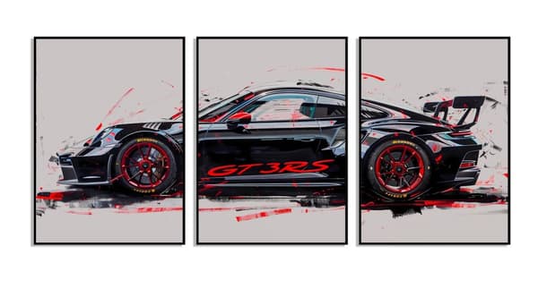 Plakat - GT3 RS Sportsbil / Sett med 3
