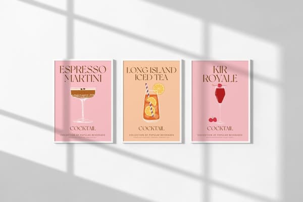 Plakat - Cocktail Collection / Sett av 3