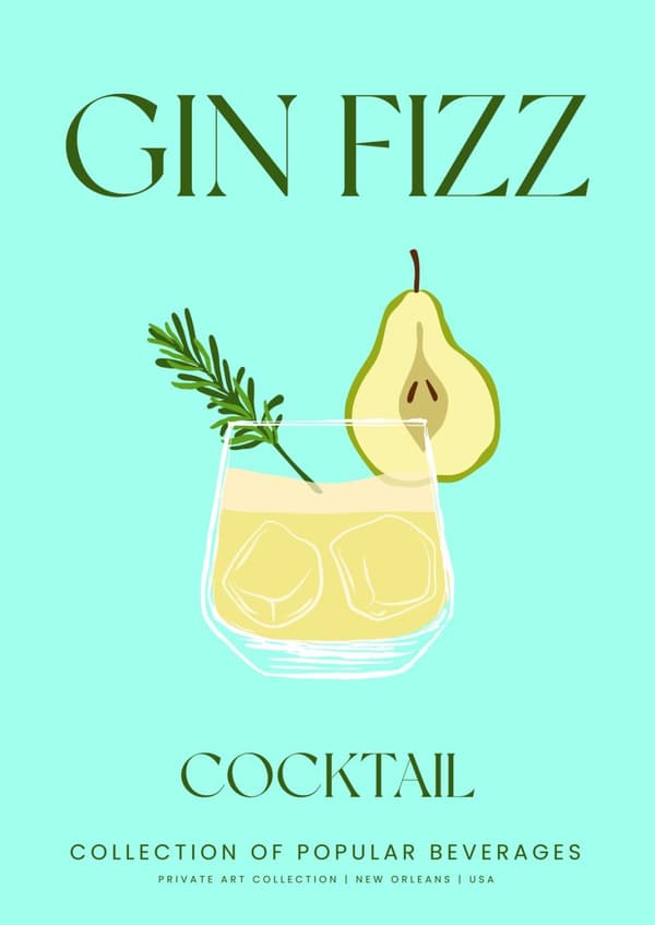 Juliste - Gin Fizz Cocktail