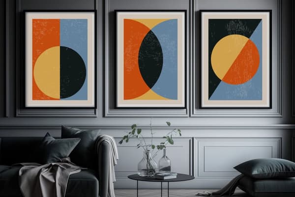Poster - Abstrakt Geometrisk Konst / Set om 3