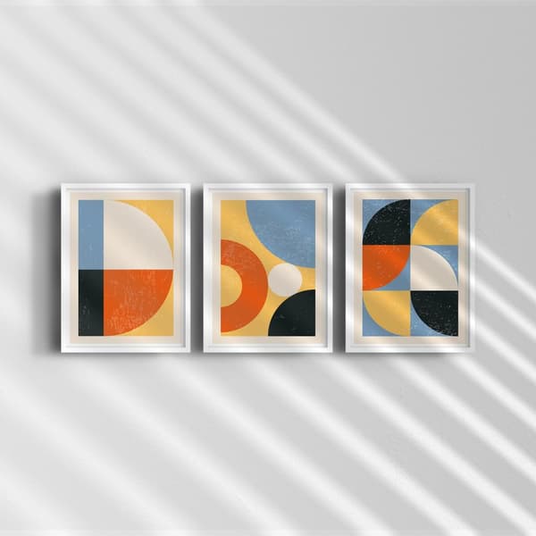 Plakat - Abstrakte Geometriske Former / Sett med 3