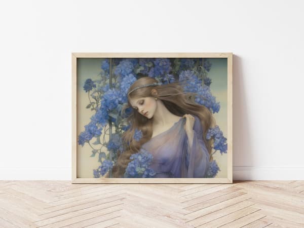 Plakat - Drømmende Blomsterjente