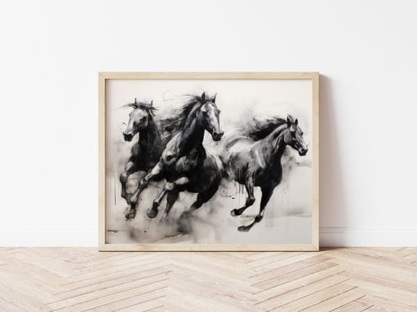 Poster - Galopperende Hester