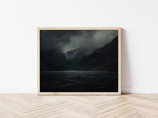 Plakat - Mørkt Fjellandskap