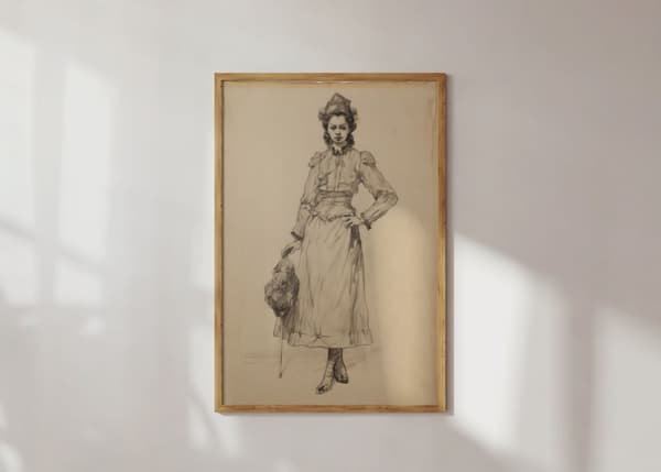 Poster - Vintage Lady Sketch