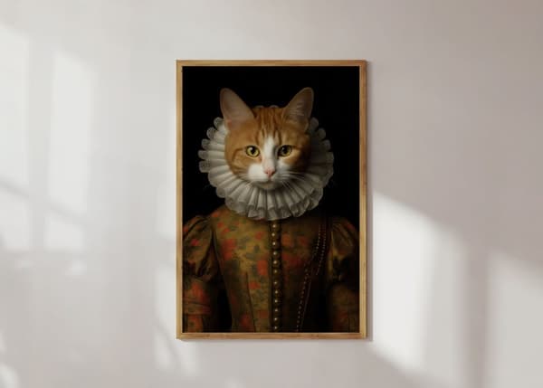 Plakat - Katt i Viktoriansk Drakt
