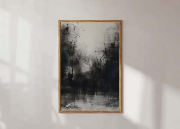 Plakat - Abstrakt Skogscene