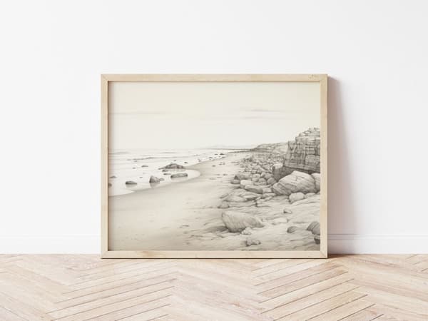 Plakat - Fredfyldt Strandlandskab