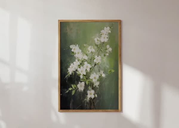 Plakat - Hvid Blomsterportræt