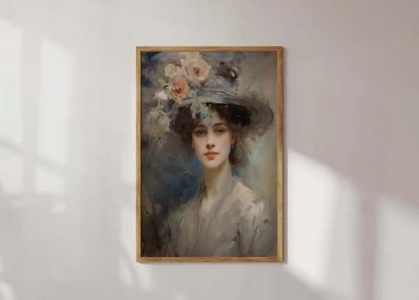 Plakat - Dame med blomster