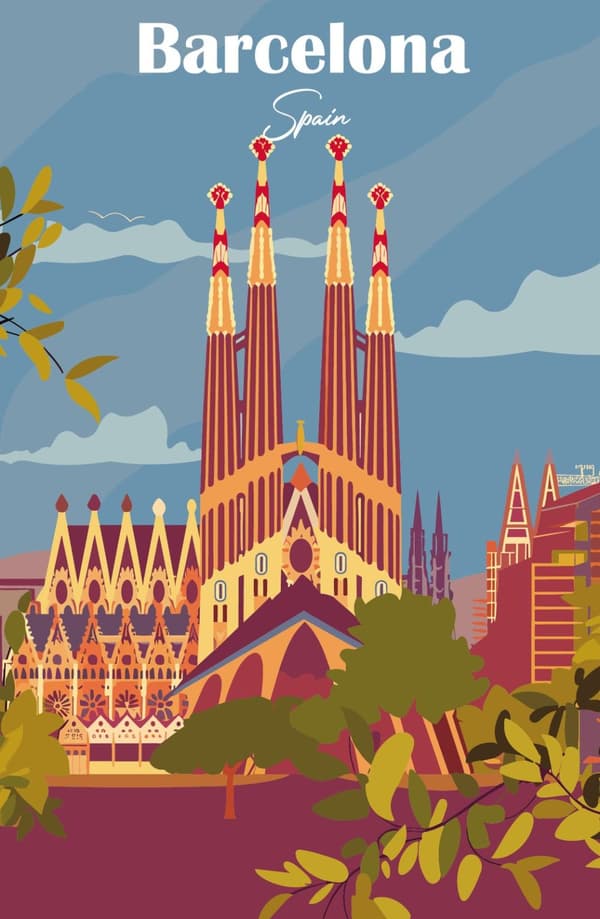 Plakat - Barcelona Landmark Spanien