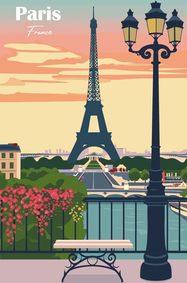 Plakat - Utsikt over Paris Frankrike