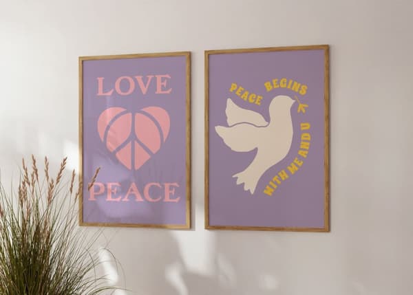 Plakat - Kjærlighet og Fred / Set of 2