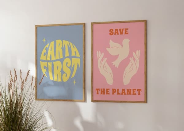 Plakat - Earth First Save the Planet / Sæt af 2