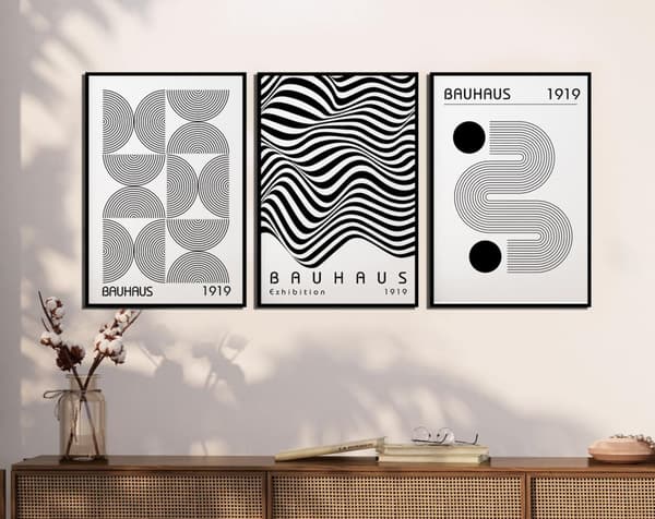 Poster - Bauhaus-utstilling / Sett med 3